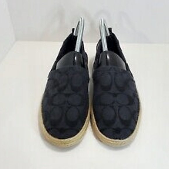 Coach Shoes - ✨ Coach Navy Blue Mellow Espadrilles Slip On Closed Toe Monogram✨